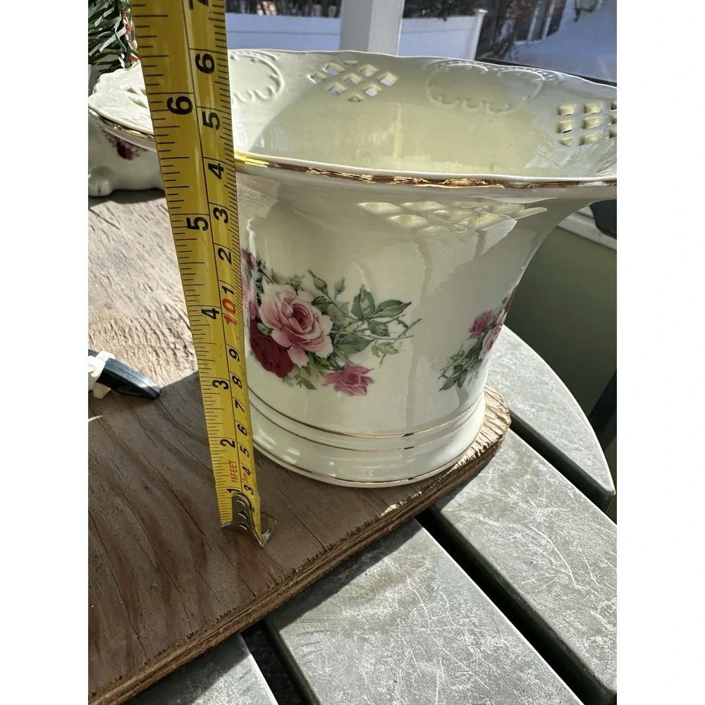 Formalities by Baum Brothers Victorian Rose Pattern Collection Flower Pot Vase